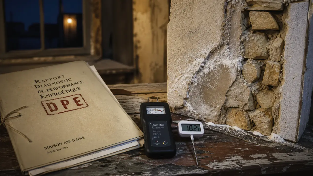 DPE maison ancienne en pierre : traces d’humidité et salpêtre