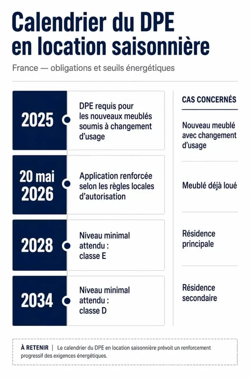 DPE location saisonnière : calendrier des obligations, dates clés et cas concernés
