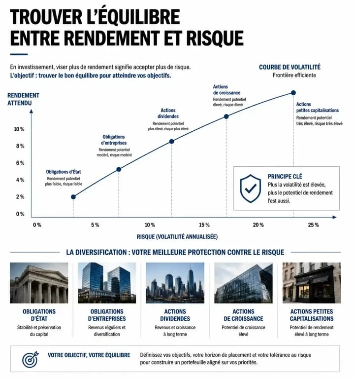 Graphique illustrant la diversification pour valoriser son patrimoine