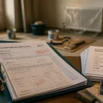 LMNP travaux avant location : factures, devis et liasse fiscale 2031 sur table