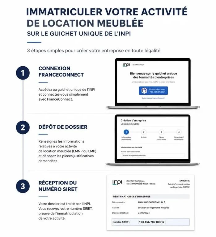 Étapes d'immatriculation INPI pour la location meublée