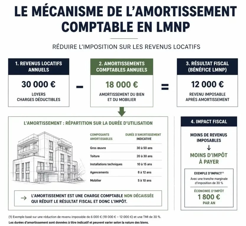Schéma du mécanisme fiscal LMNP résidence étudiante