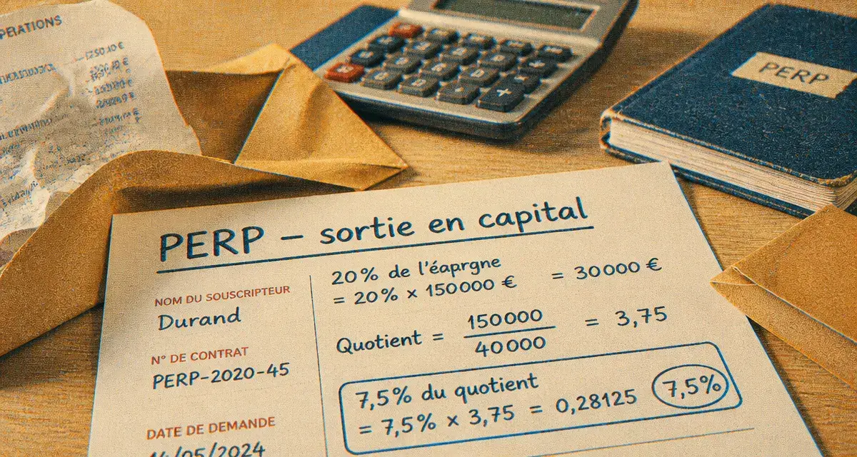 Fiscalité PERP sortie en capital : 20% ou quotient (7,5%)