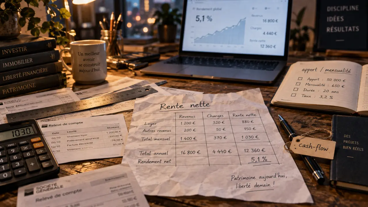 Rentier en immobilier : cash-flow positif, rente nette et loyers
